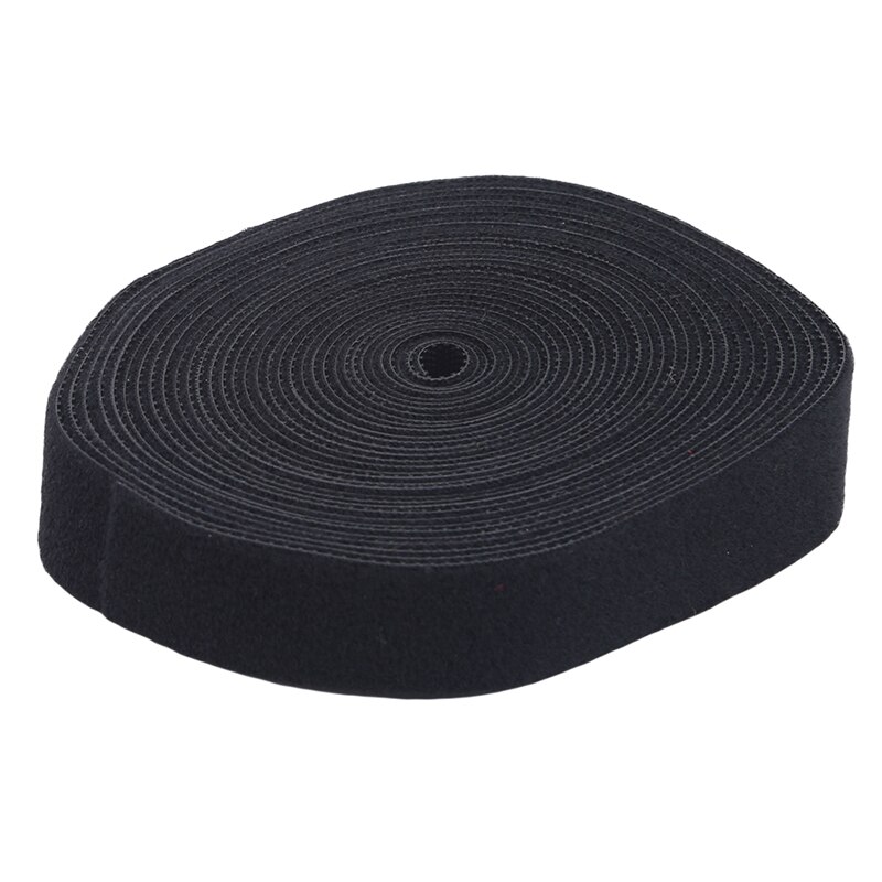 1 Roll 5M Magical Glue Self-adhesive Tape Strap hoop loop strap velcro closure tape scratch roll fastening tape: black