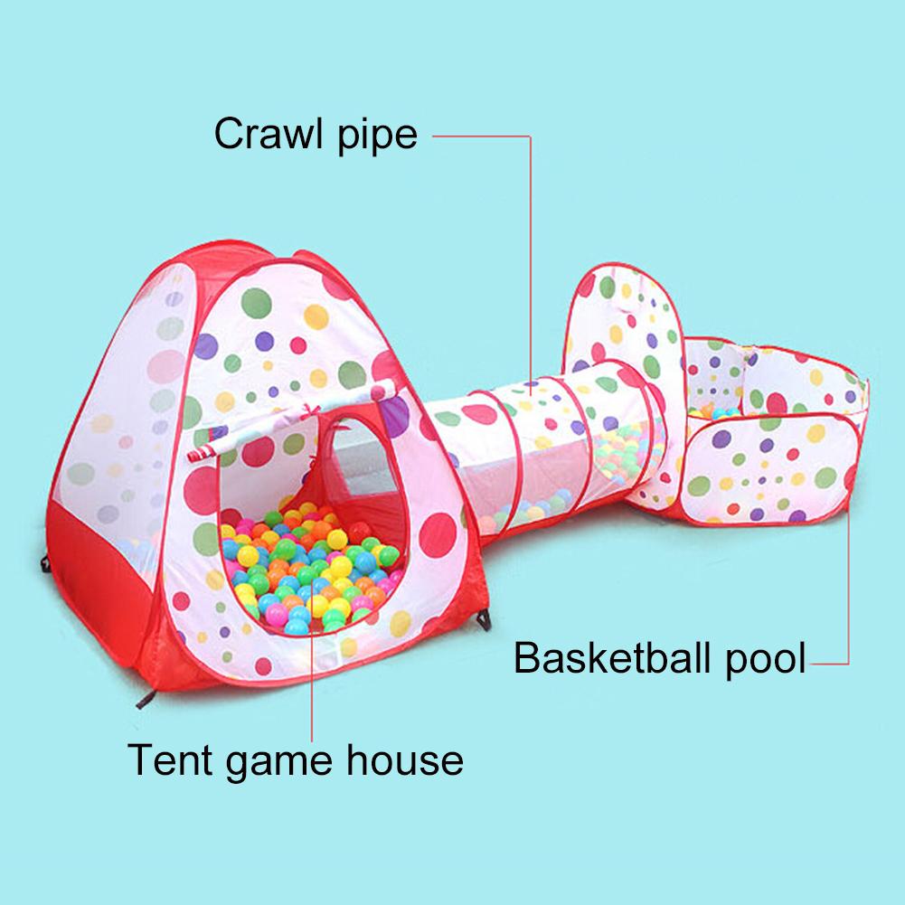 3 in 1 Indoor Outdoor Children Baby Kid Play House Tent Tunnel Ball Pool Toy