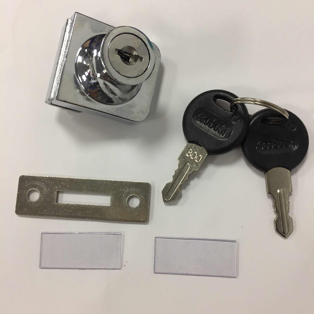Durable In Use Sliding Window Display Cabinet Showcase Lock Glass Door Lock With Keys, Easy To Install No Need Drill