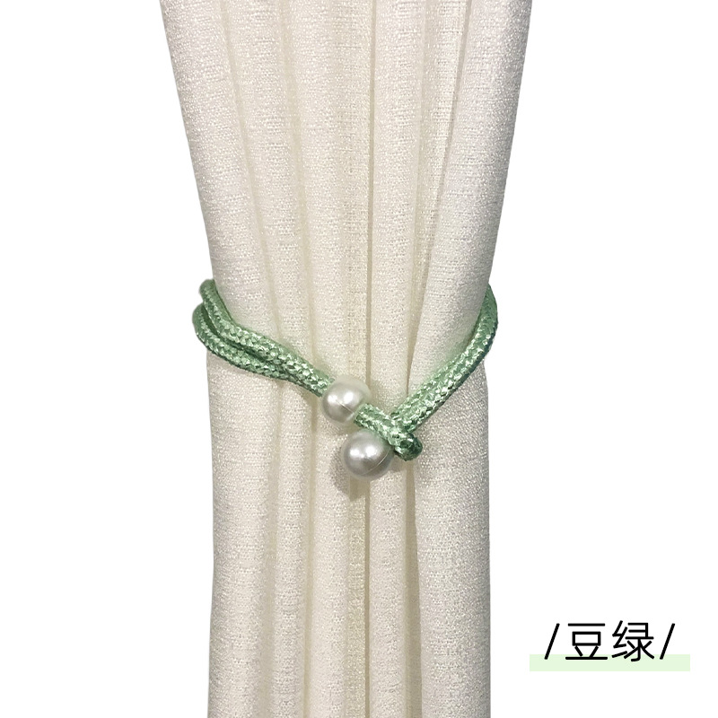 2/1 Uds. Clip de cortina de perlas pequeñas, soportes de cortina, Clips de hebilla para atar, hebilla de bola colgante, accesorios decorativos para cortina: Verde claro / 55-90 cm