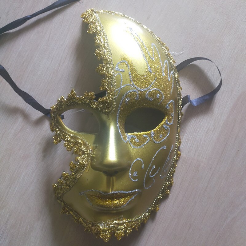 Golden Silver Masquerade Mask Male And Female Princess Half Face Mask Baron Knight High-End Mask Wrap Side Catwalk Mask