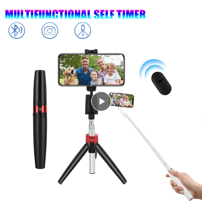 Bluetooth Selfie Stok Statief 360 ° Rotatie Mini Uitschuifbare Selfie Stick Met Draadloze Bluetooth Afstandsbediening Voor Iphone 11/11 Pro/xs