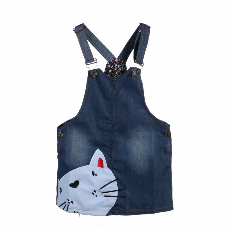 Canis børn baby pige sommer denim strop kjole jumpsuit soldragt kort nederdel jakkesæt