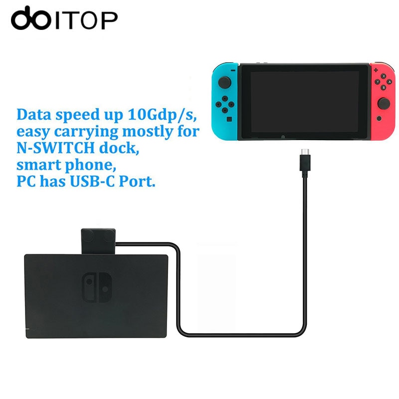 DOITOP Black Charging Extension Cable Nintend Switch Cable 10Gbps TV Dock Video Data Transfer 1M Extension Cord el