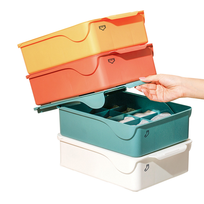Closet Drawer Storage Box Divider Organizer 15 Grids Socks Bra Underwear Dormitory Wardrobe Boxes Desktop Wardrobe Shelf Divider