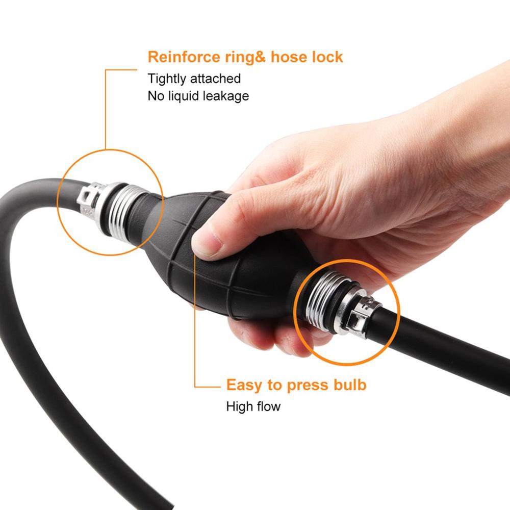 Auto Car Siphon Syphon Hose Tube Pump for Fluid Water Gas Gasoline Liquid Transfer Portable Manual Hand Pump Tools