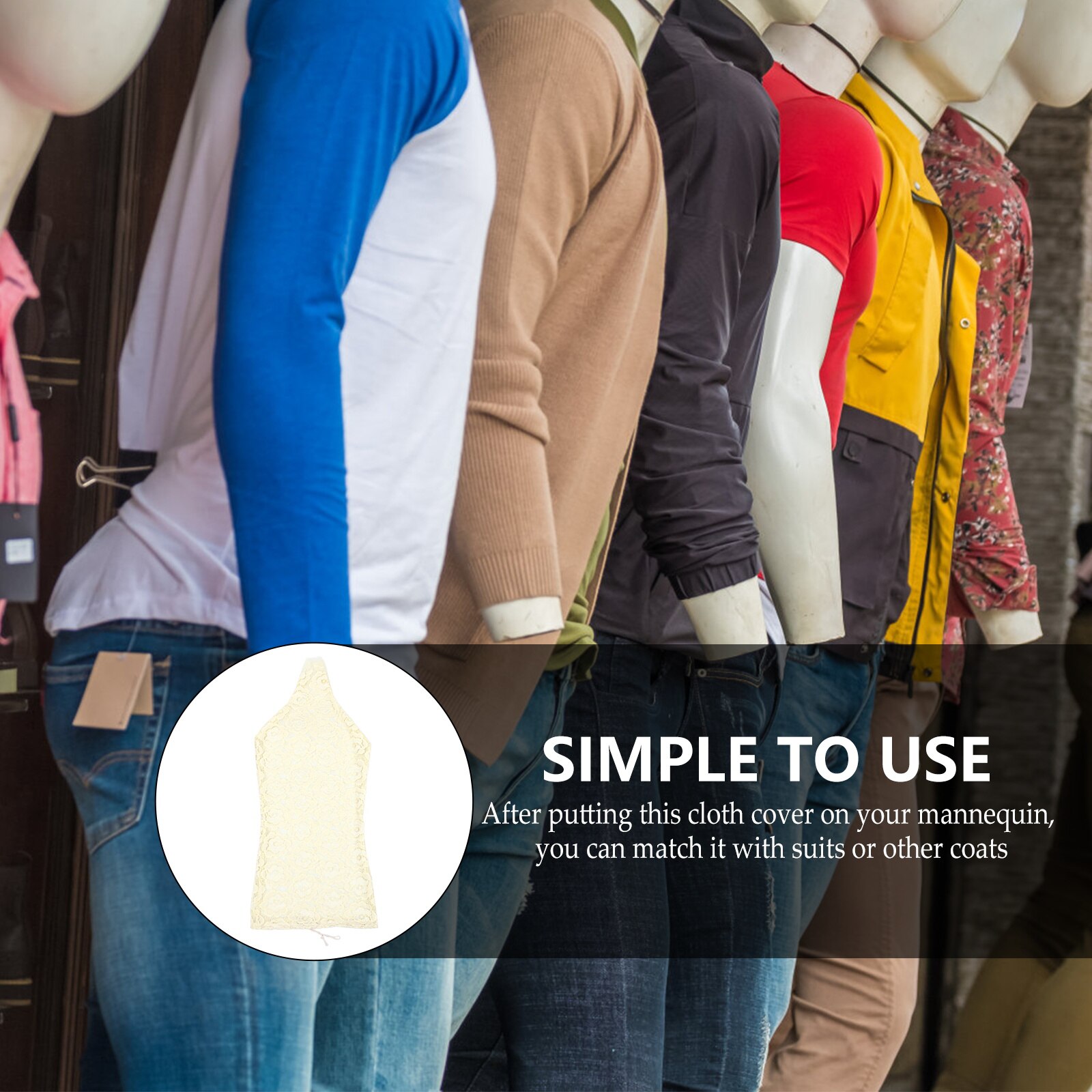 Mannequin Decorative Fabric Lace Cover Female Mann... Vicedeal