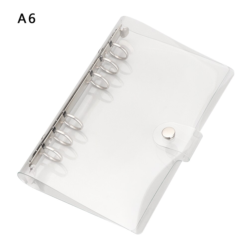A5/a6/a7 gennemsigtig plastikfilfilmappe notesbog løvblad ringbinder planlægger dagsorden modtager pose kortopbevaring: A6