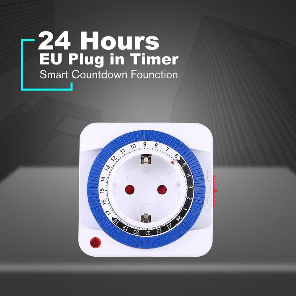 Newest 24 Hours Mechanical Timer Socket Switch Electrical Timer Outlet Wall AC Use N9Z6