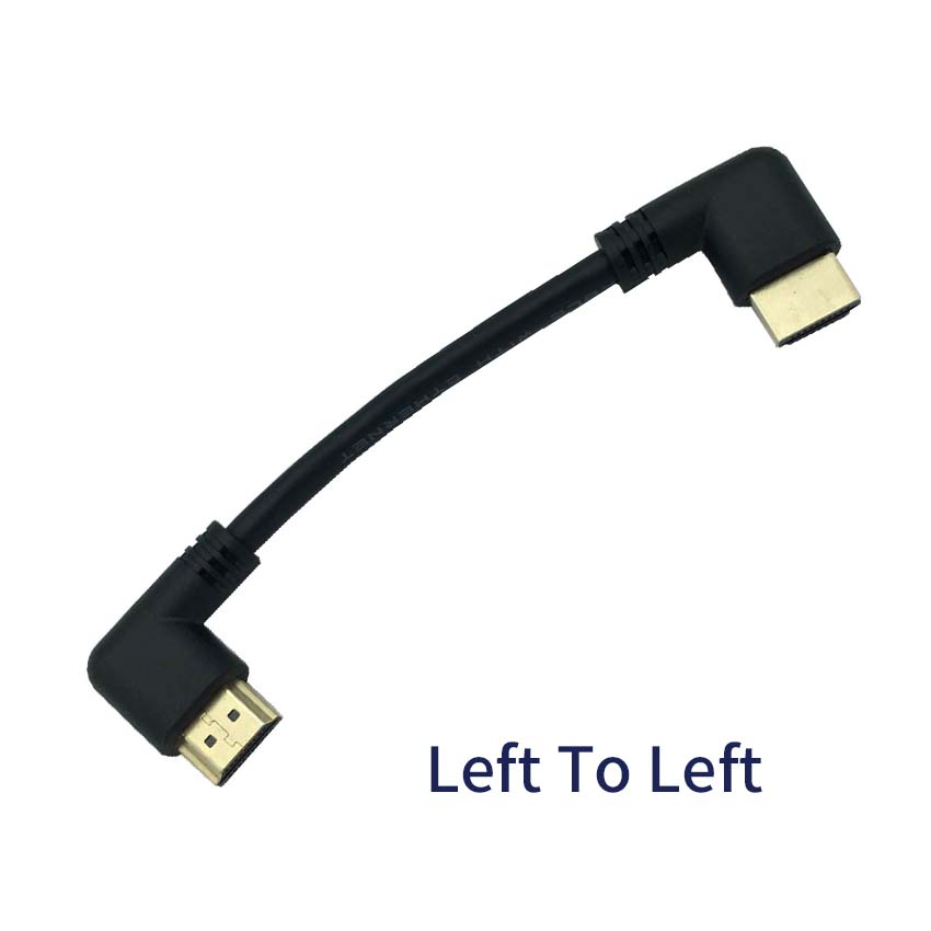 HDMI 2.0V 4K*2K @60HZ ,HDMI Male to HDMI Male UP DOWN LEFT RIGHT 90 Degree Angled Cable 15CM: Left to Left