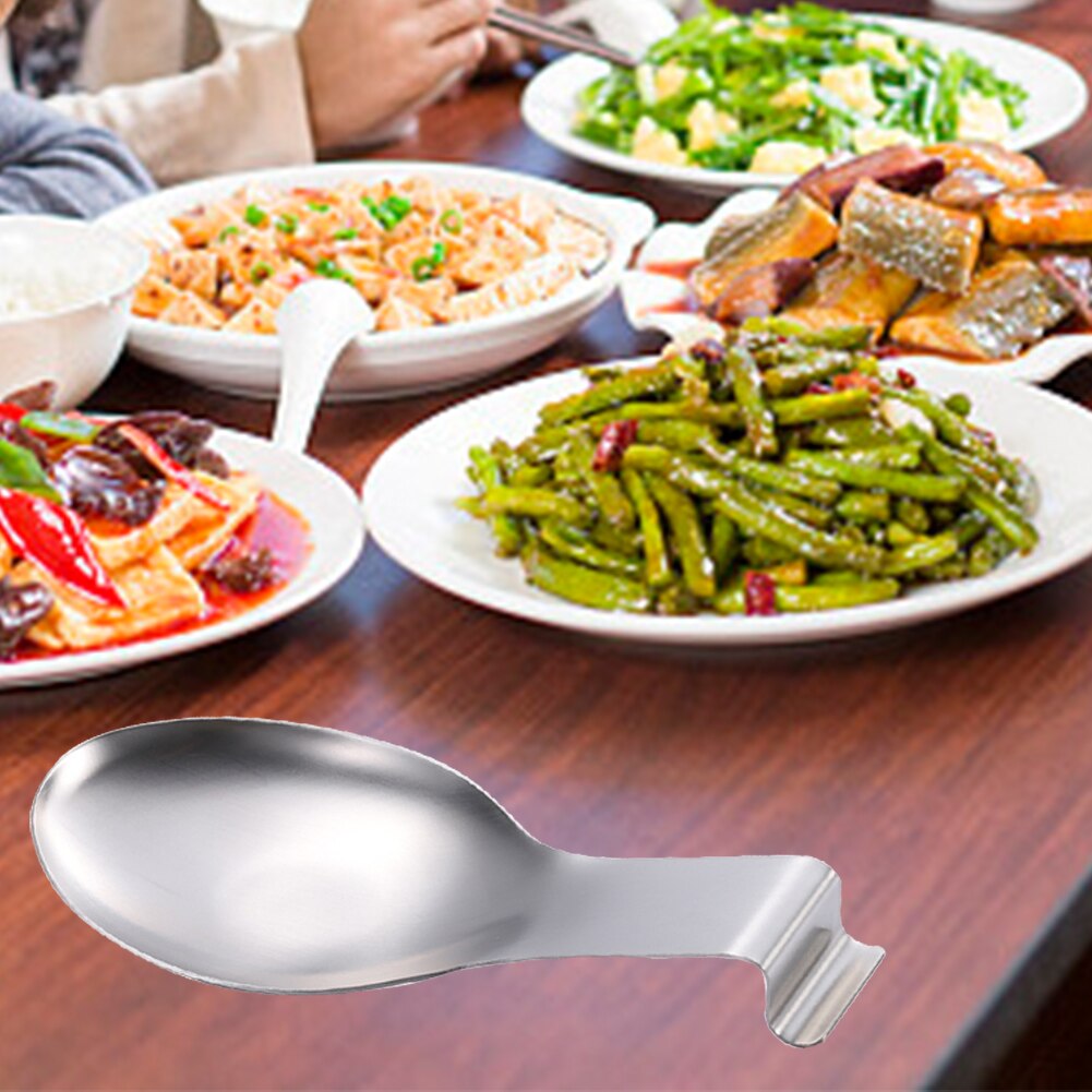 Stainless Steel Wall Hanging Desktop Dishwasher Safe Stable Spoon Rest Rustproof Multifunction Kitchen Storage Spatula Holder
