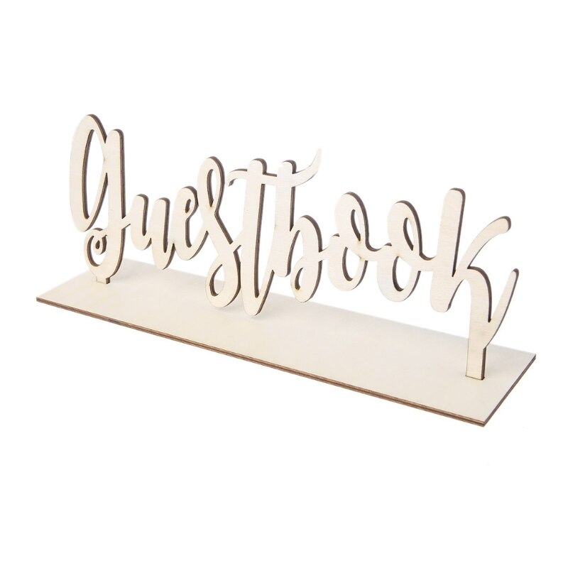 Cute Wooden Guestbook Sign Wedding Decor Freestanding Sign Decoration DIY