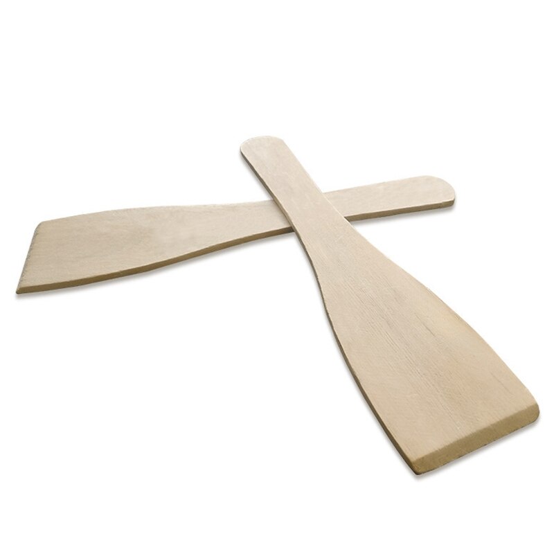 50Pcs Non-Stick Wooden Spatula Small Wood Turner Cooking Shovel Kitchen Utensils