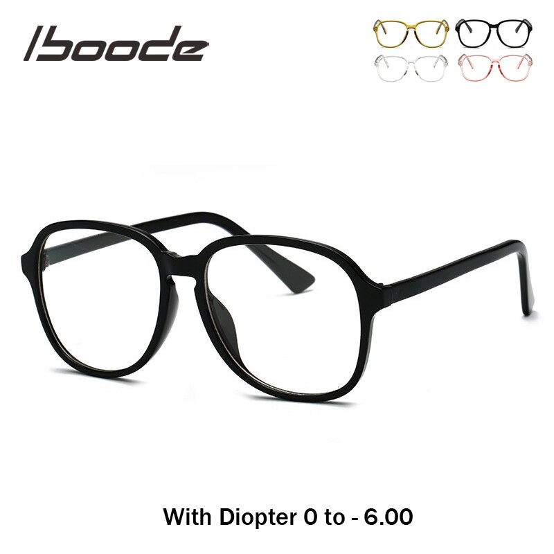 Elbru runde briller sort stel kvinder brille myopi briller brille stel med dioptri  -0.5 1.0 1.5 2.0 2.5 ~ 6.0