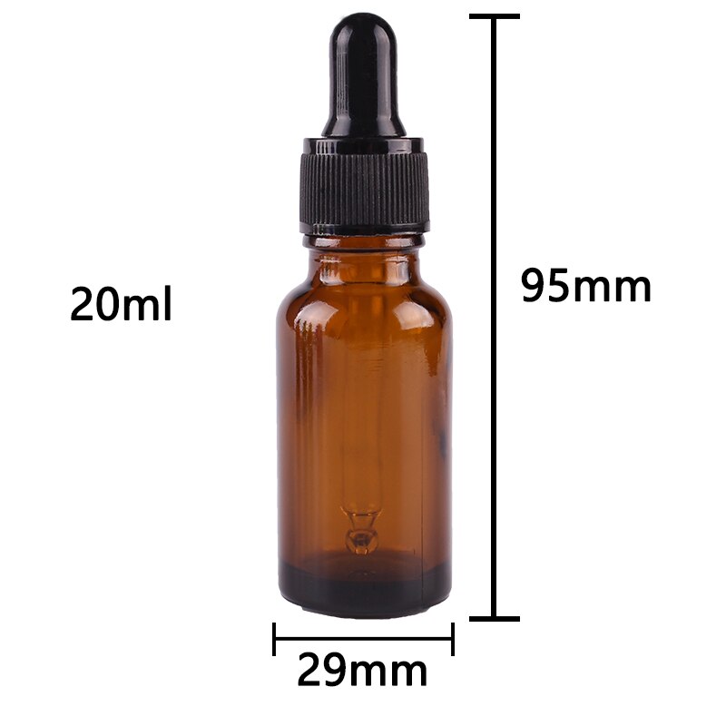 6pcs 20ml Amber Glass Dropper Bottles with Pipette Empty Perfumes Bottles Liquid Jars