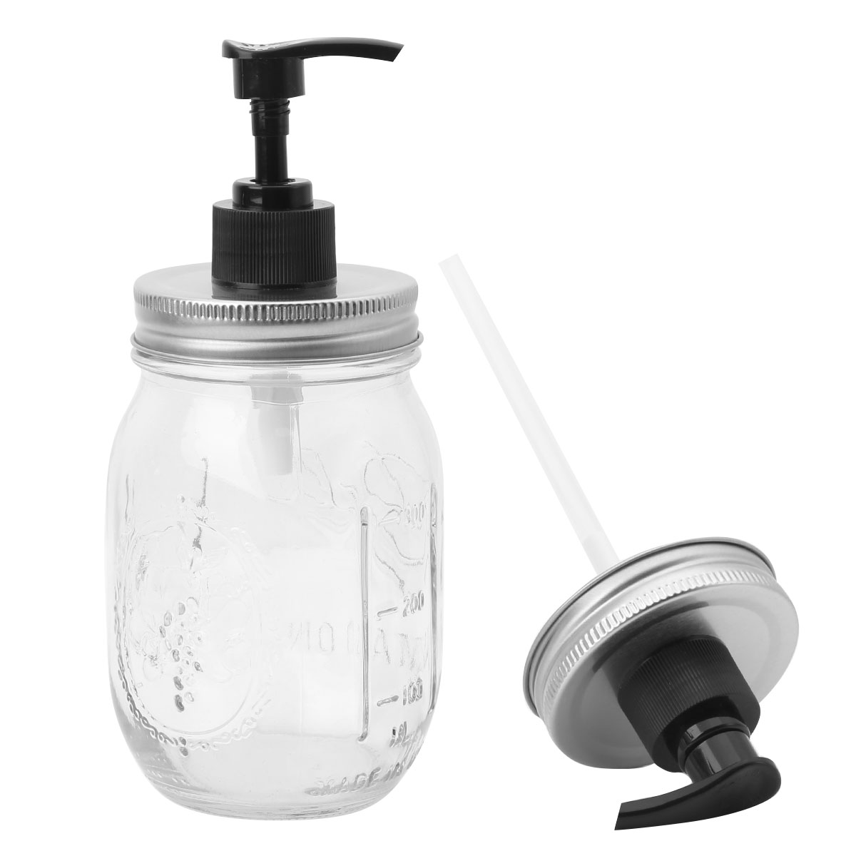 2 rustfrit stål sæbe lotion pumpe køkken badeværelse murer krukker væskeflasker konserves dispenser låg sæt presse dispensador værktøjer