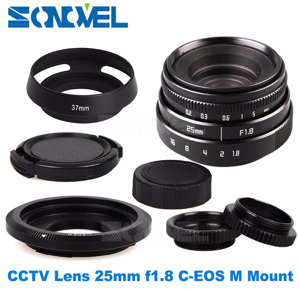 25mm F1.8 APS-C Televisie TV Lens CCTV Lens C mount + Lens kap voor Canon EOS M M2 M3 M5 M6 M10 Mirrorless Camera