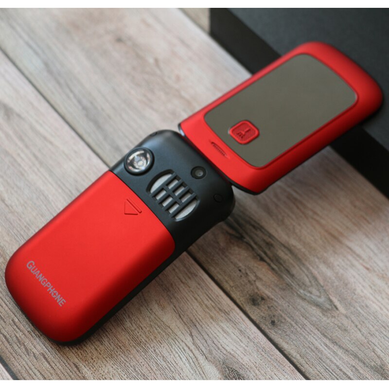 Flip senior mobiele telefoons dock oplader sos oproep snel bellen magisch stemspel groot toetsenbord zaklamp