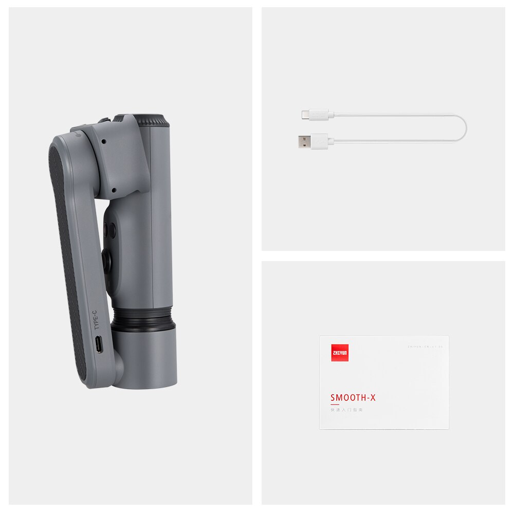 Zhiyun smooth x smartphone gimbal, handheld stabilisator, anti-shake selfiestick voor smartphones zoals iphone, samsung, huawei, xiaomi en redmi.: Default Title