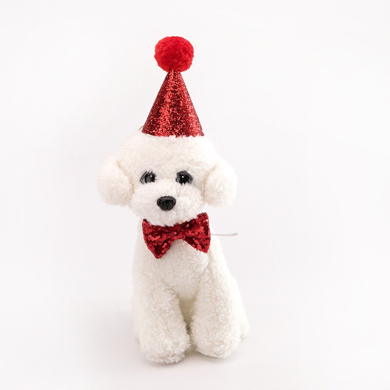 1pc Haustier Hunde Geburtstag Fliege Hund Geburtstag Kostüm Pailletten Kragen Fliege Weihnachten Party Haustiere Zubehör