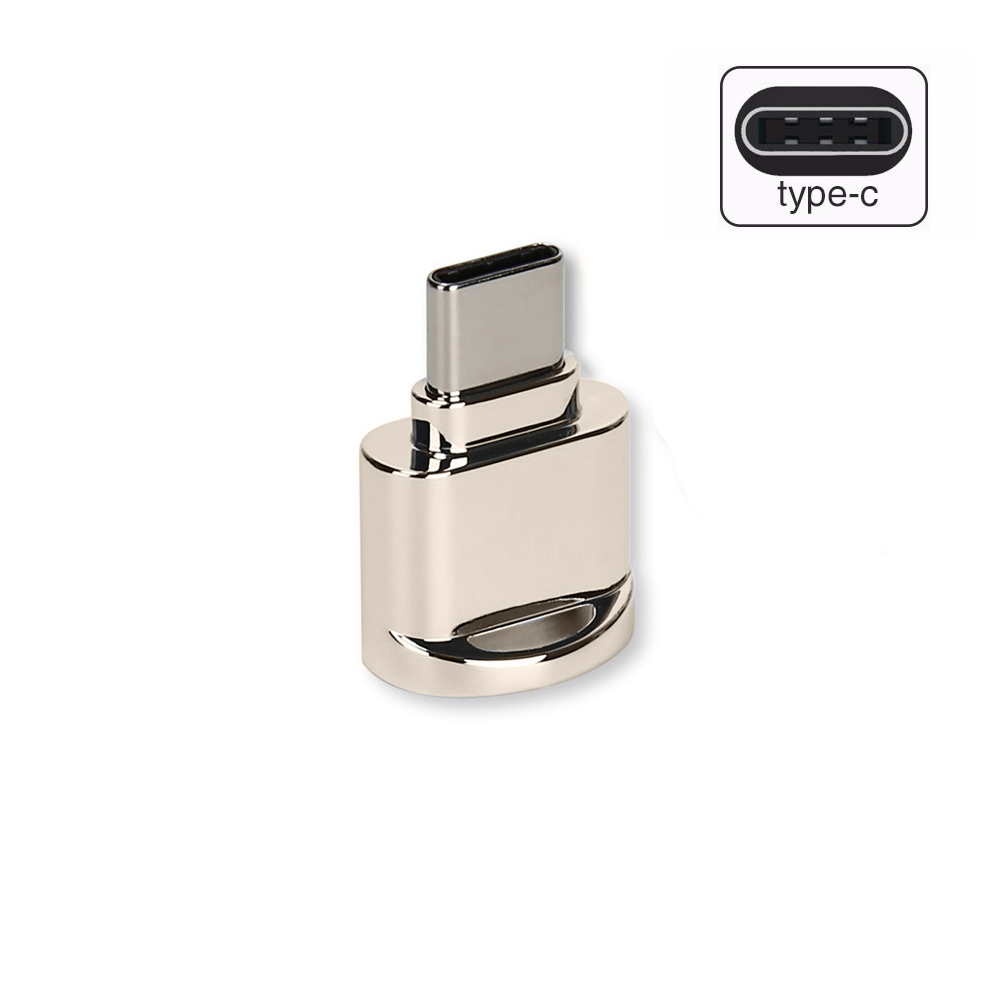 Geschikt voor apple otg-adapter lightning mobiele telefoon tablet naar tf/micro sd-kaart 3.0 metalen mini-kaartlezer iphone 7 8- adapter: Type-c naar tf