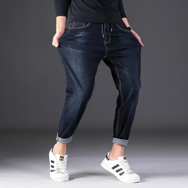 tidevann stor Mann harlan elastisk midje stor størrelse menn 7xl 6xl jeans pluss gjødsel til å øke fritidsbukser herre