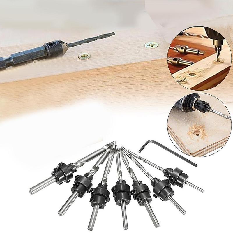 7 Stks/set Tapered Countersink Boor Houtwerk Timme... Grandado