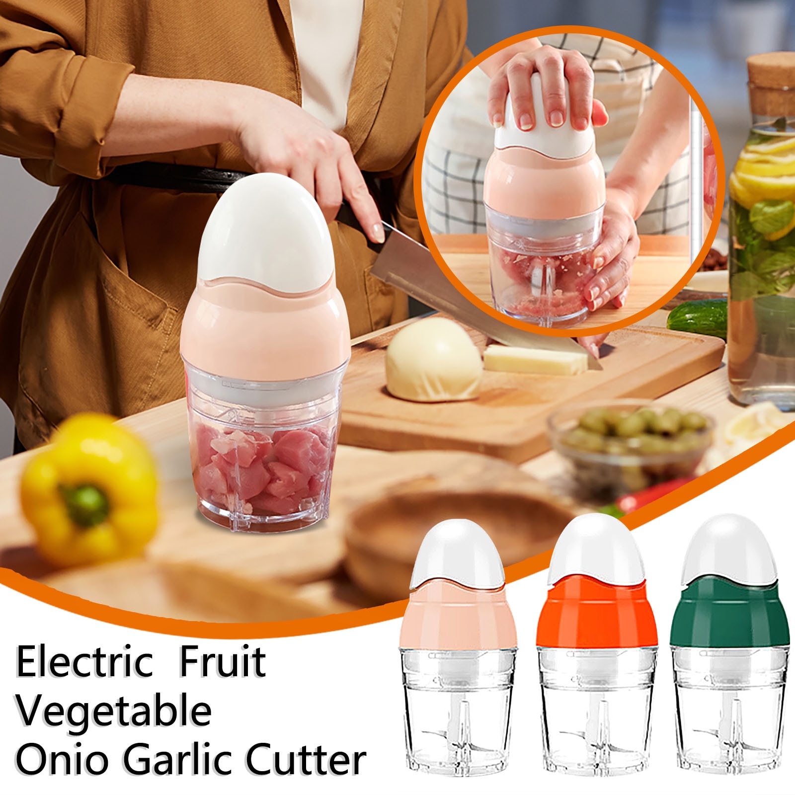 Mini Portable Food Chopper Electric Fruit Vegetable Onio Garlic Cutter Food Speedy Chopper Powered by USB rechargeable