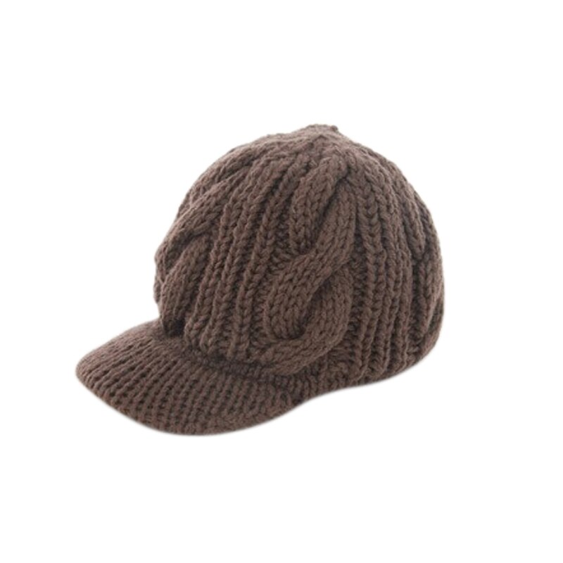 Women Peaked Cap Hat Winter Warm Caps Knitted Headwear Outdoor Hats XIN