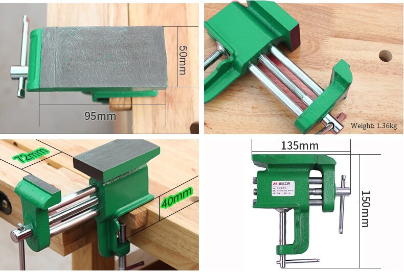 Bench Vise With Large Anvil Cast iron Multifunctional Tools Accessories Table Hand Jewelers Hobby Clamp-On Bench Vise