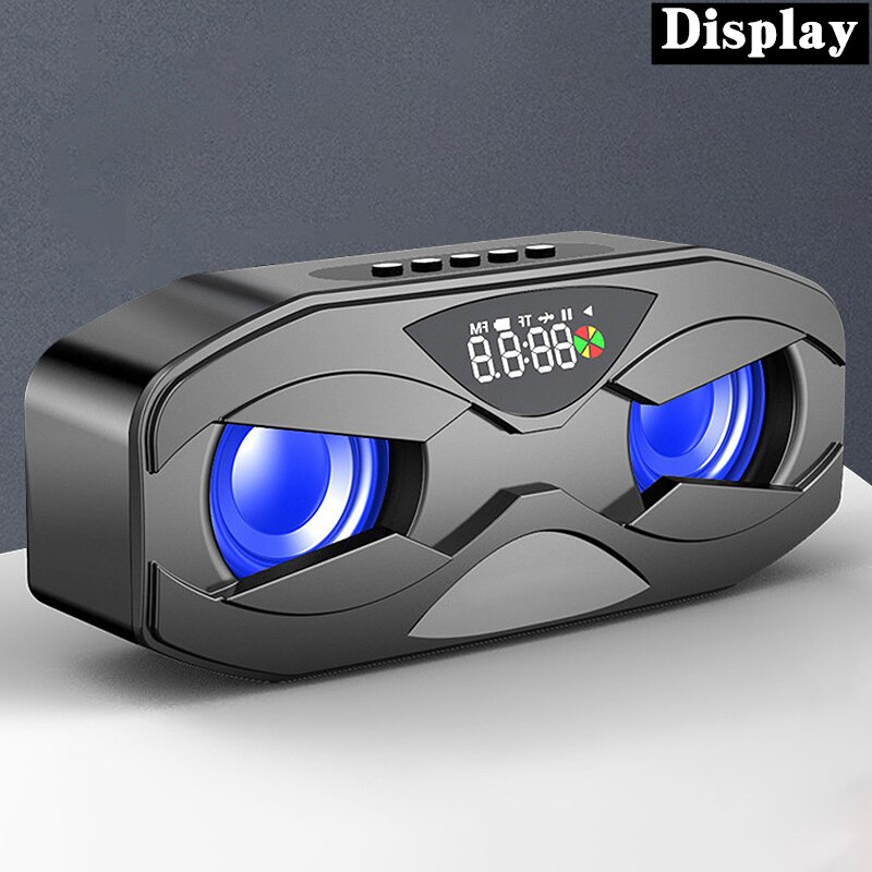 M8 Cool Robot Bluetooth Speaker LED Rhythm Flash Wireless Loudspeaker FM Radio Alarm Clock TF Card Support Subwoofer M5: black-display