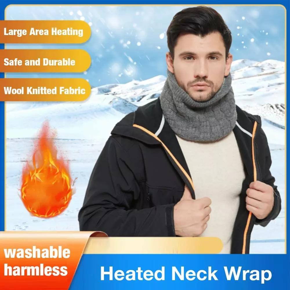 Bufanda calefactable para cuello para hombre y mujer, envoltura de cuello con calefacción eléctrica para invierno