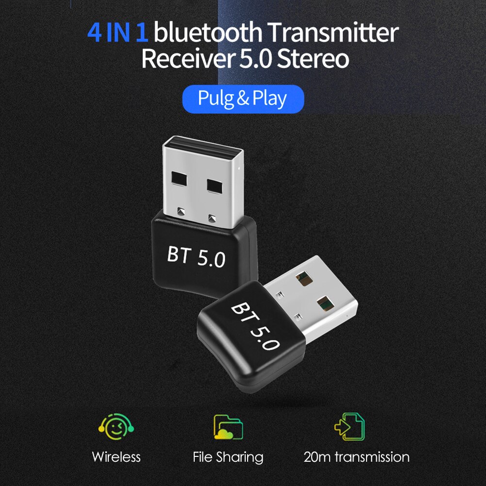 Adaptador USB Bluetooth 5,0, Mini transmisor USB inalámbrico portátil, receptor de música, adaptador Bluetooth para ordenador Lenovo