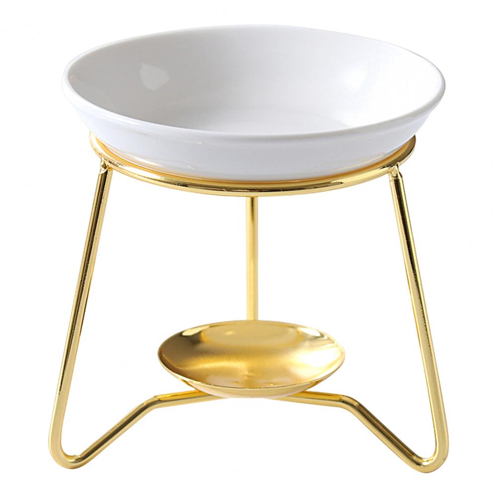 Vela de cera de hierro para quemador de aceite esencial, soporte para Tealight, ayuda para dormir, resistente al calor quemador de aceite esencial, suministros para el hogar: Blanco
