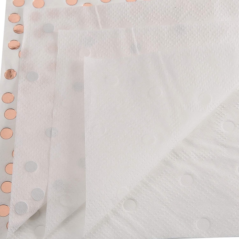 Cocktail Papieren Servetten Gestempeld Met Rose Goud Folie Polka Dotwhite Kleur Papieren Servet Veel Gebruikt In Bar, koffie Winkels, Party