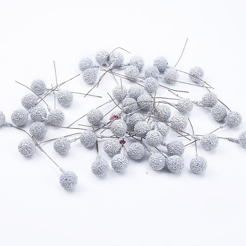 10/30 stk kunstige pe kirsebær frugter bryllup dekorative blomster krans scrapbog julepynt til hjemmet gør-det-selv-boks: 10 stykker / Sølv