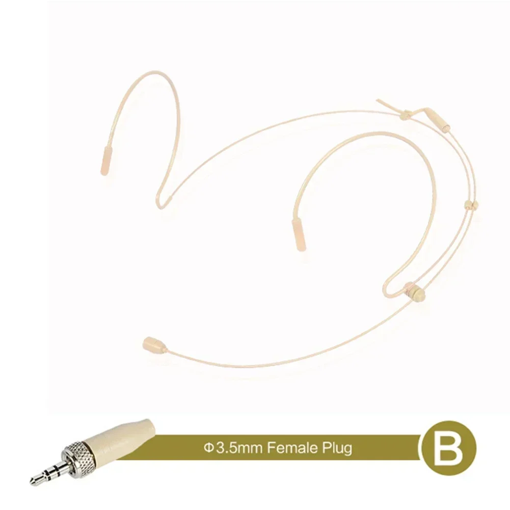 Hochwertiges Doppel-Ohrbügel-Headset-Mikrofon, am Kopf getragenes Mikrofon für kabellose Taschen, 3,5 mm, 4-polig: Lila