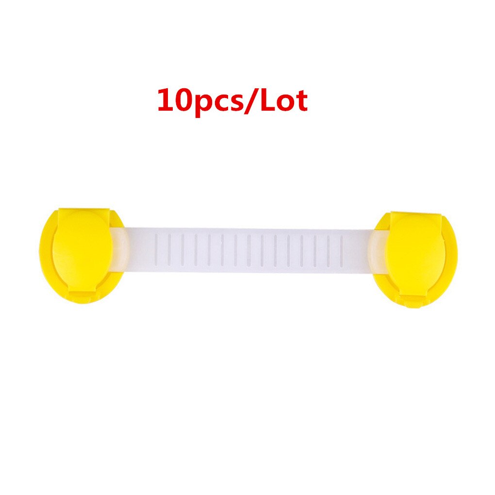 10 pz/lotto protezione di sicurezza per bambini cassetto porta armadietto armadietto serrature di sicurezza per bambini serrature di sicurezza per bambini: 10 PC  Yellow