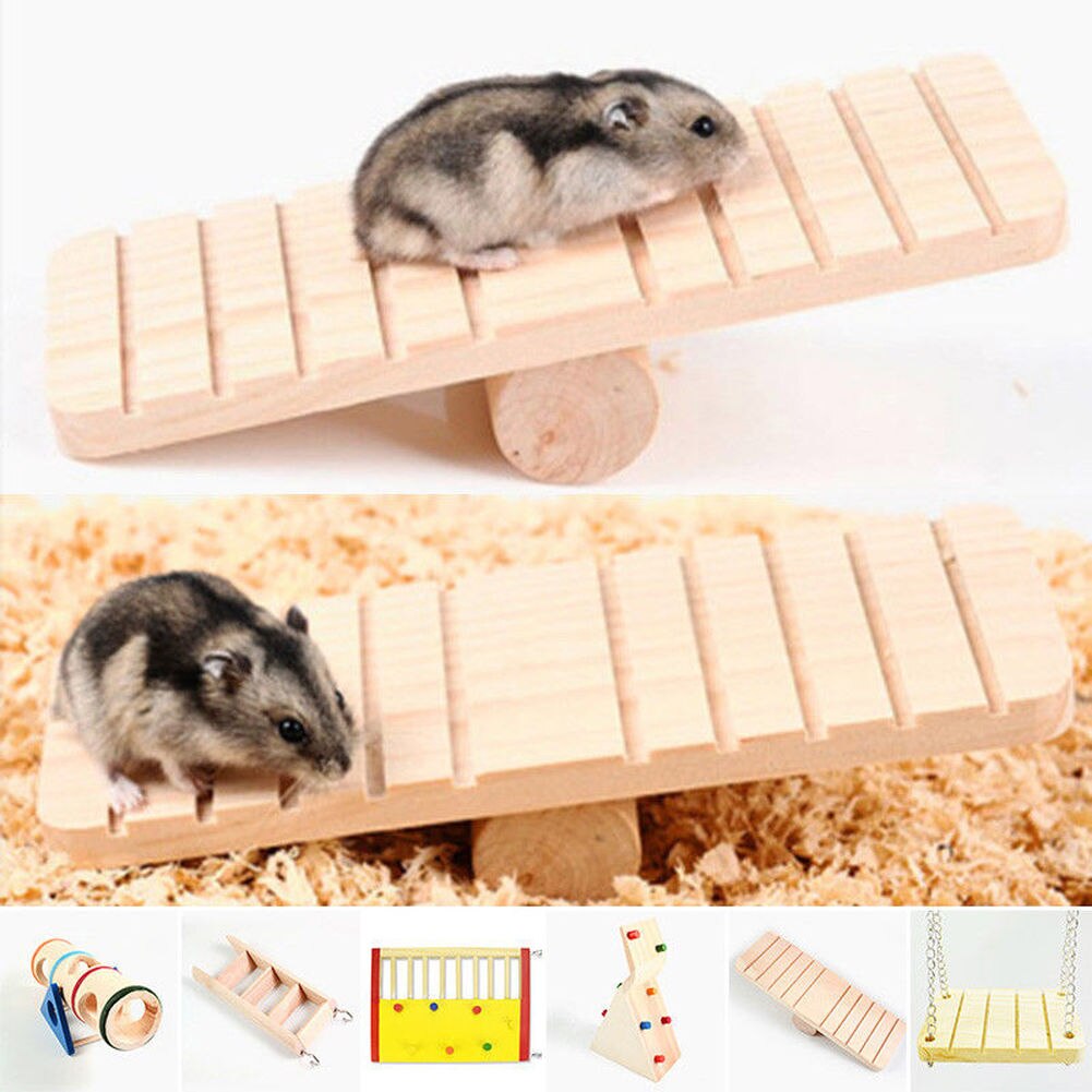 Holz Hamster Maus Tunnel Rohr Spielzeug Hamster KäFeige Spielzeug Wippe Haustier Holz Hause Kleine Ebene Ratte Mäbenutzen Haus Spielen Schaukel ratte Spielzeug
