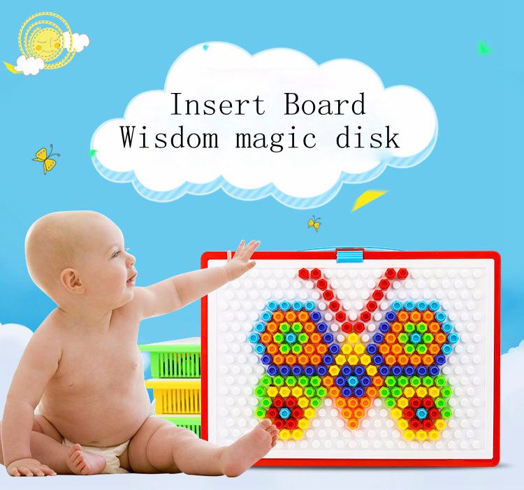 Puzzel ban insert wijsheid magic disk speelgoed DIY vergadering oefening hands-on vermogen kinderen insert board speelgoed