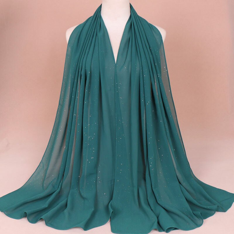 women gold chiffon hijab scarf solid color muslim head shawls and wraps pashmina bandana female foulard ladies hijab stores: 17