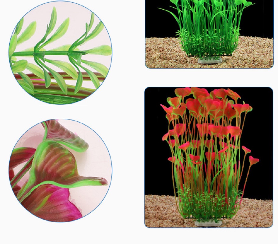 36/40cm stora akvarieväxter konstgjorda undervattensväxter av plast för akvariedekoration akvariedekoration