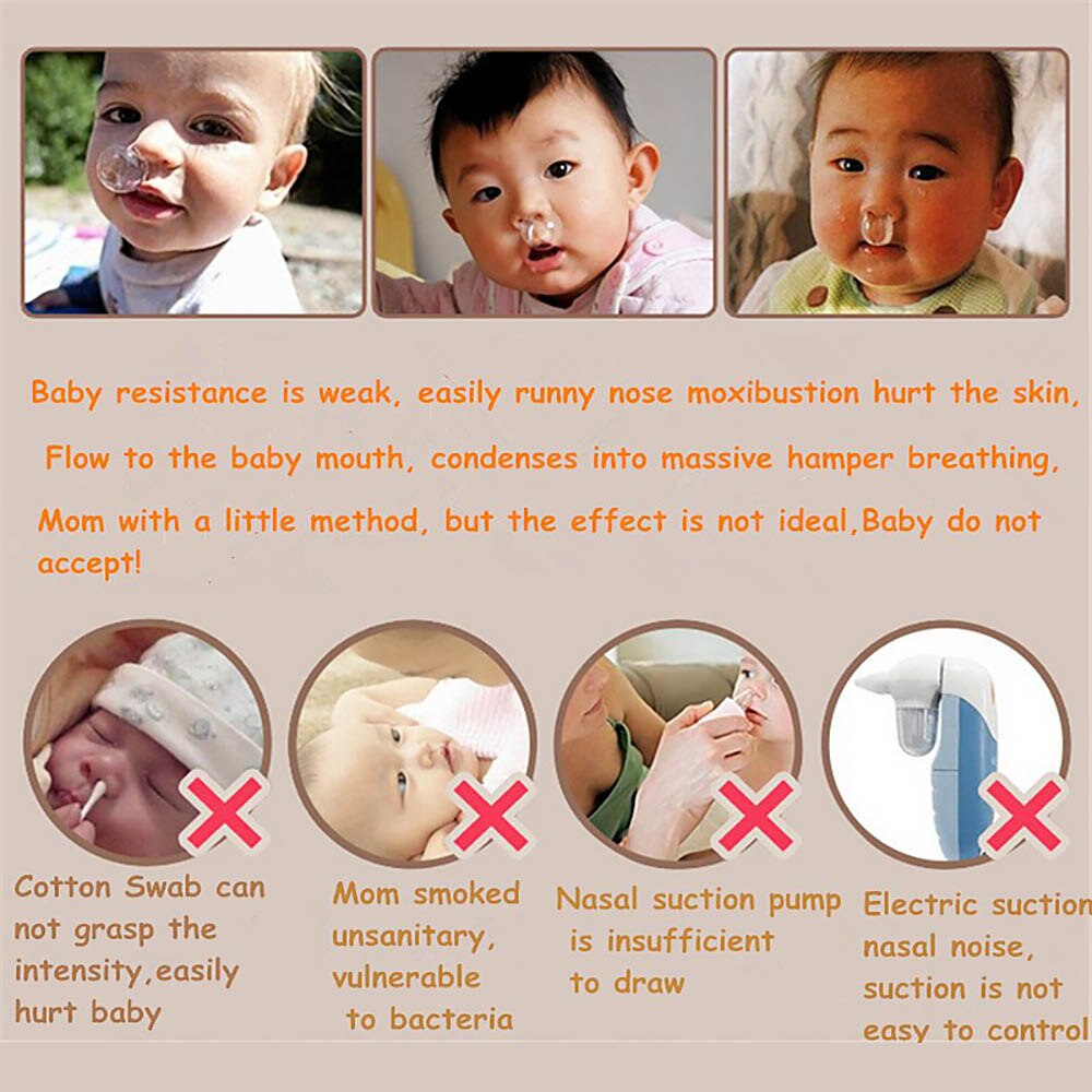 Næse renere sikkerhed blød envejs nasal baby til nyfødt hvid praktisk