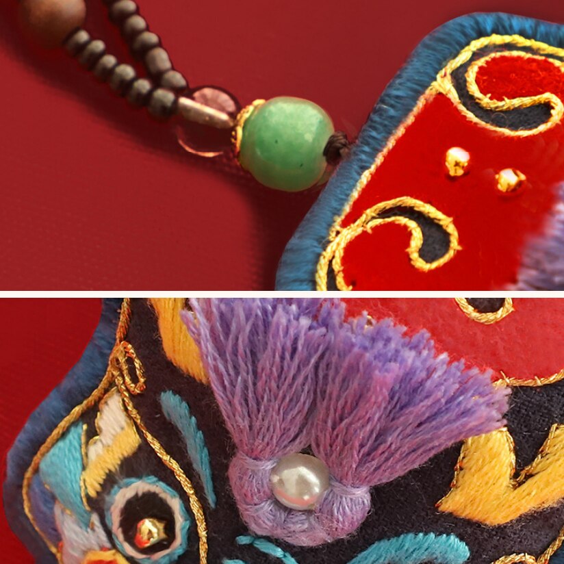 Kit de broderie Style chinois bricolage | Amulette avec cerceau, ensemble de points de croix Tyro faciles à coudre, de couture fait main pour débutant