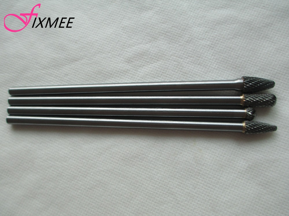 Fixmit outils électriques à haute efficacité, fraises rotatives, tige de 1/4 pouces de Long, ensemble de carbure à Double coupe