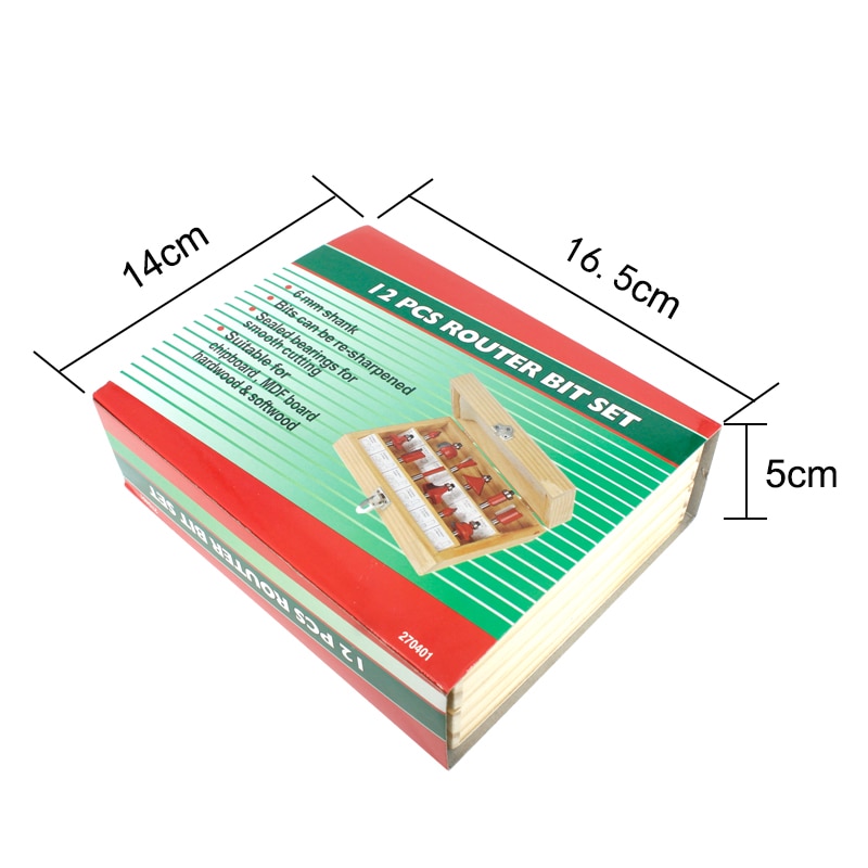 12pcs 6mm Shank Router Bit Set Trimming Straight Corner Beading Bits for Wood Milling Cutter Carbide Cutting Woodwork Tool 06011