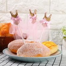 10 Stks/set Goud Zilver Glitter Ballerina Cupcake Toppers Jurk Prinses Rok Voor Brood Decor Decoratie * 1