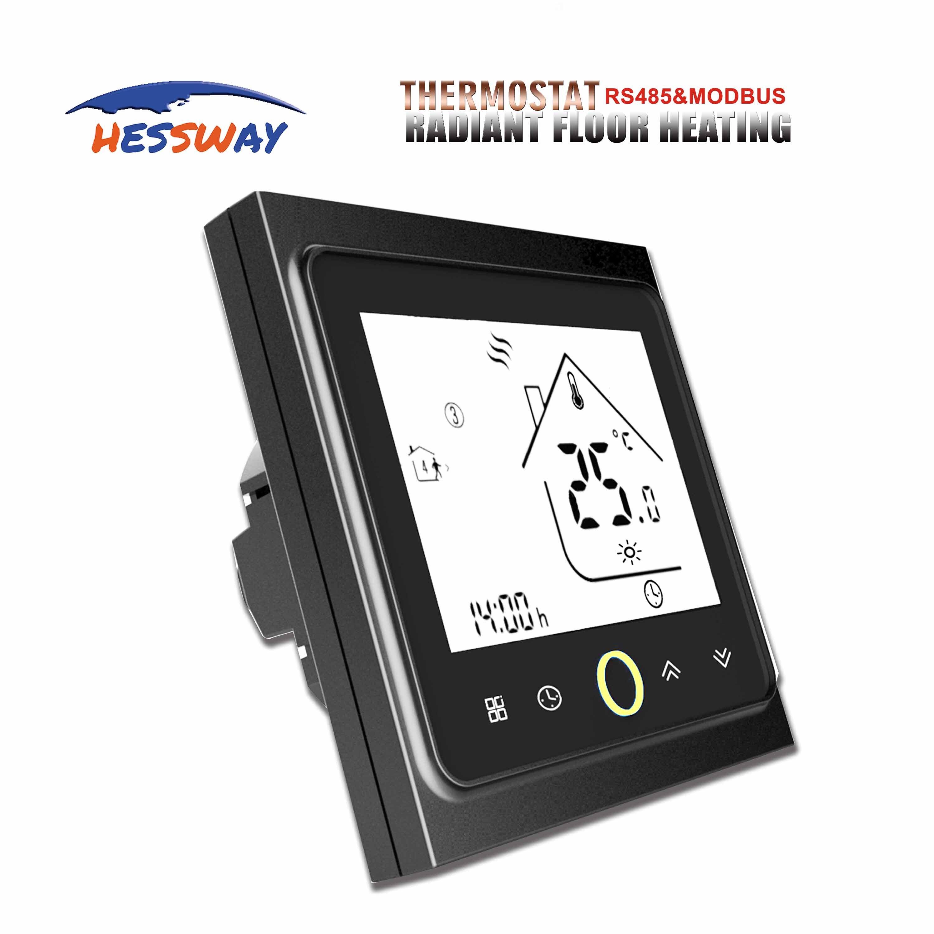 Hessway fjärrkontroll temperaturkontroll touch termostat  rs485 & modbus för vattenvärme/radiatorventil