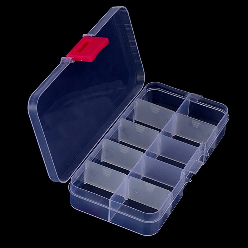 1PC 10 Compartments Clear Plastic Storage Box Jewelry Screw Organizer Container