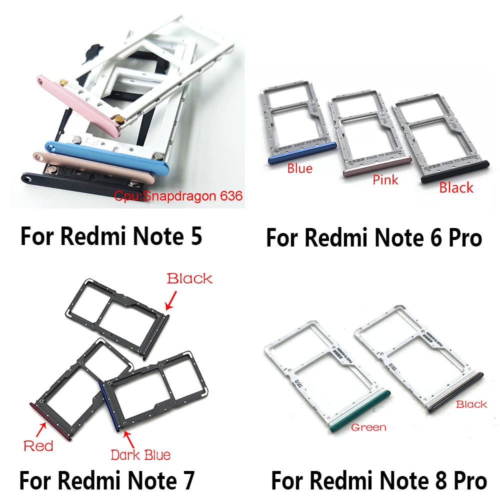 Bandeja de tarjeta SIM para Xiaomi Redmi Note 5, 6, 8, 7 Pro, piezas de repuesto, novedad
